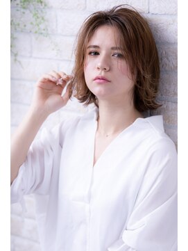 ヘアーアートシフォン 川口東口店(hair art chiffon) ダークアッシュ/大人ガーリー/くびれ小顔ショートヘア