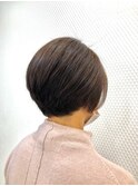 小顔/前下がり/ショート/ショート/暗め/40代50代60代/白髪染め