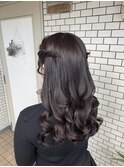 ハーフツイン ハーフアップ デートヘア イベントヘア 参列ヘア