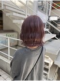 ダブルカラー パツっとボブ ラベンダーピンク