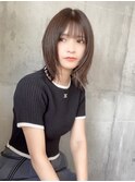 ミディアムレイヤー 顔周り似合わせ 前髪カット ミニウルフ