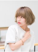 インナーグレージュ/マチルダボブ/前髪/ピンクベージュ/幡ヶ谷