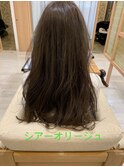 大人美人アッシュオリーブショコラアッシュ韓国ヘアモテ髪