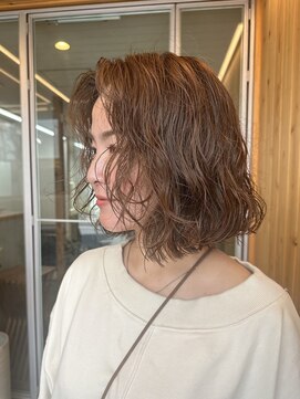 オアシス(oasis) 【oasisオグラ】切りっぱなし外ハネボブパーマ/ゆるふわパーマ