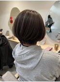 白髪ぼかし/ハイライト/ショート/ダークベージュ