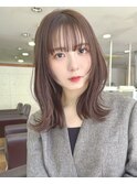 フェイスレイヤーミディアム小顔耳かけ20代30代40代グレージュ