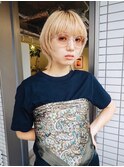 【loje】こなれミディレイヤーウルフヘア/ワイド前髪/ハイトーン