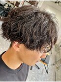 波巻きパーマメンズパーマメンズヘアツーブロックツイストパーマ