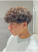 ブラウンプードルパーマスパイラルパーママッシュ