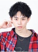 ハーフアップ(刈り上げ)ツーブロック黒髪短髪