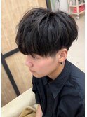 大分メンズナチュラルストレートルーズパーマ刈り上げマッシュ