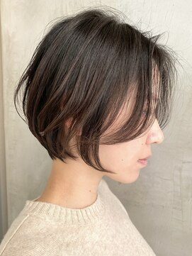 エリマ 横浜西口(elima) 横浜西口ショートボブヘーゼルブラウンマロンブラウンカラー韓国