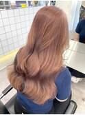 表参道ピンクカラーケアブリーチ顔まわりレイヤーピンクベージュ