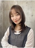 レイヤー 顔周りカット 似合わせ 美髪カラー ベージュカラー