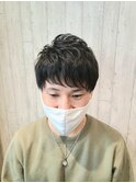 爽やかマッシュショート黒髪暗髪ツーブロックナチュラル