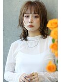 #4ベージュ×大人ウルフボブ