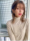 大人可愛い30代40代50代小顔ウルフレイヤーインナーカラーボブ