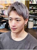 30代40代メンズサイドパートショートアッシュグレージュ