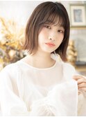 グレージュアッシュ前下がり切りっぱなしボブa志木20代30代40代