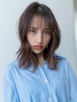 ハバナ 渋谷(HAVANA) 大人前髪シースルー斜めバングミディアムレイヤー寒色ブラウン