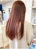 福山市美容室Caary人気サラツヤ髪質改善ストレート赤み秋カラー