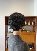 ショートボブ+ナチュラルカール