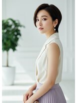 フルショウ 栄店(FURUSHO)&nbsp;小顔カットマッシュショートボブ暗髪透明感カラー大人ショート