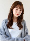 韓国風ゆる巻きロング×波巻き×メープルブラウン