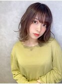 アンブレラカラー/こなれミディ/ウェーブパーマ/前髪/錦糸町