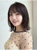 くびれボブ/シアーグレージュ/くびれ巻き