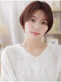 ■チョコレートブラウンひし形小顔丸みショート812川口20代30代