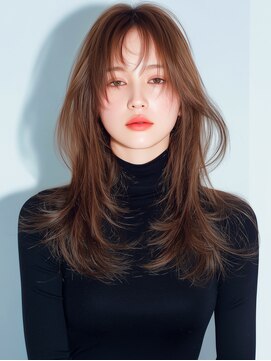 ハイレイヤー/ロングレイヤー/アッシュブラウン/ロングウルフ