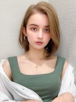 エイミーバイアフロートザガーデン 浦和店(amie by afloat the garden)&nbsp;シャンパンベージュ大人前下りボブでスタイリッシュ【浦和】