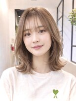 フリック 京都河原町店(FLICK)&nbsp;★ブリーチなし/シャンパンベージュ/ミディアムレイヤー/韓国風