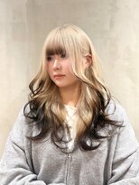 グロウ 渋谷(grow) ホワイトブロンド×エンドカラー【かわい】