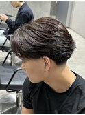 ニュアンスパーマフェザーパーマセンターパートテーパーフェード