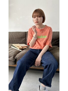 ムード カナザワ(mood kanazawa) ミルクベージュ×耳掛けボブ