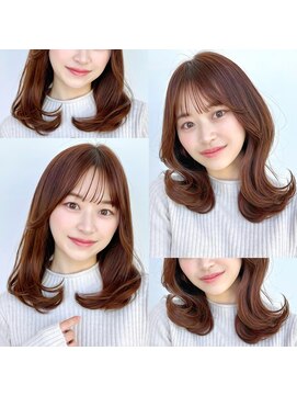 アフロートリノ(AFLOAT Leino) 2wayバング 韓国前髪 シースルー ミディアム くびれヘア　顔周り