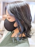 インナーブルー_くすみベージュウルフレイヤー