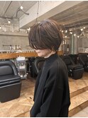 パーマ風白髪ぼかしショート