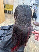 プシュケ(PSYCHE)&nbsp;艶感スカーレットアクセントカラーインナーカラーピンクブラウン