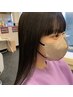 前髪カット+顔周りパーマoｒストレート+トリートメント+シャンプーブロー　