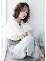 メノン(Menon) こなれミディ  ウェーブパーマ  ウェットヘア ネビージュ