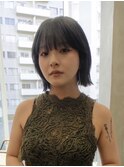 レディースボブレイヤー顔周りレイヤーパッツンボブ切りっぱなし