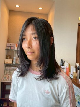 シェール(cher) ミディアムレイヤー/髪質改善/ダメージレス/透明感カラー