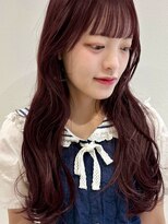 ラミエバイメルト 下北沢(lamie by melt)&nbsp;顔周りレイヤーブリーチなしダブルカラーピンクチェリーレッド