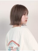 小顔大人ボブ暗めカラーミディアムデザインカラー