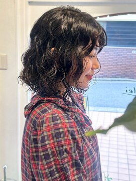ラレイ ハラジュク(Lalei harajuku) 【白石】レディースボブウェーブヘアスパイラルパーマ原宿
