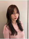 【マユコ】ロングレイヤーピンクバイオレットココアブラウン