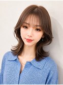 似合わせカット小顔くびれミディアムレイヤー面長20代30代40代